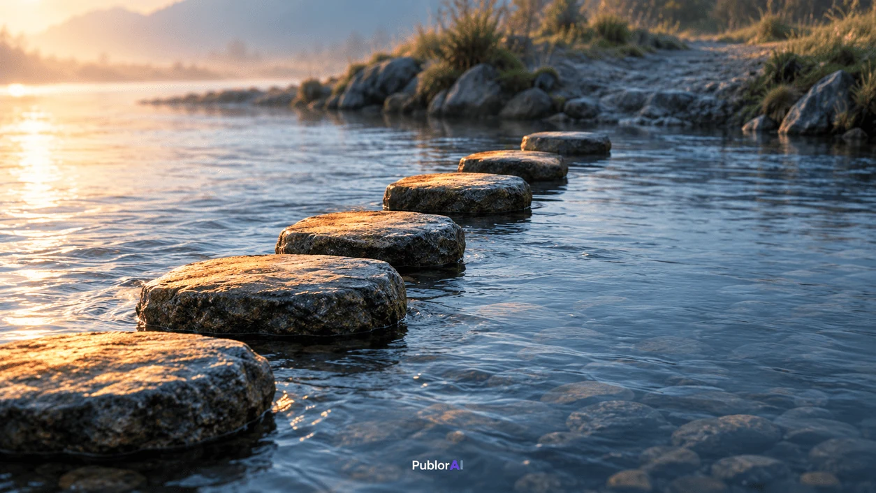 Stepping stones across a stream with the last few missing, how Claude refusing to do homework points the way instead